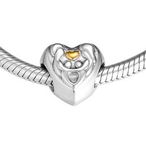Authentic PANDORASilver&14kGold Heart Family Charm
